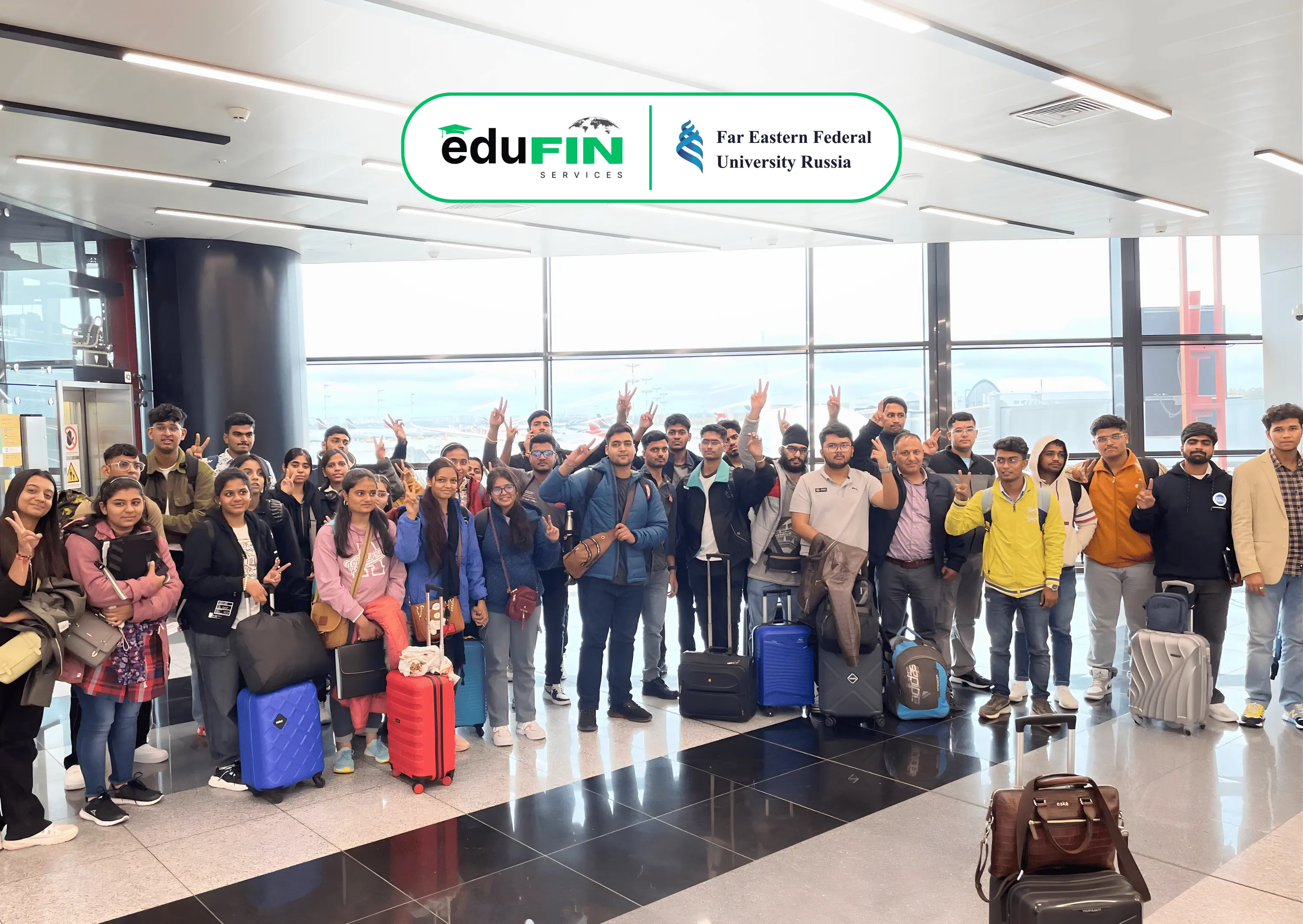 Students departing with Edufin to Russia